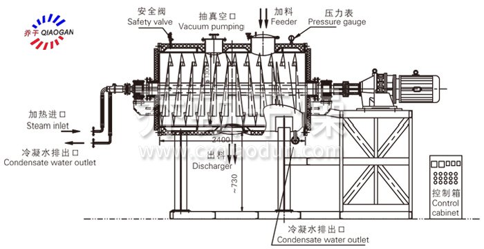 真空耙式干燥机结构示意图